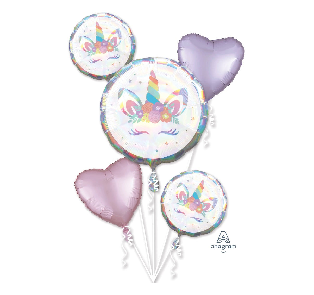 Balloon Bouquet Unicorn Party Iridescent