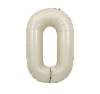 34” Cream Number Foil Balloon Airise