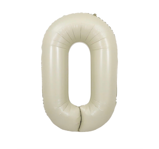 34” Cream Number Foil Balloon Airise