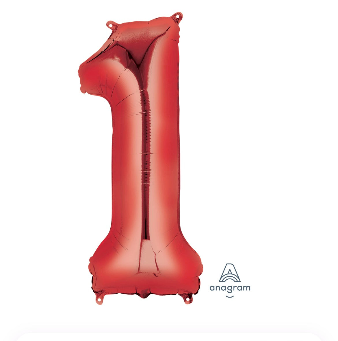 34" Red Number Airise Balloon