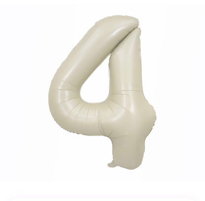 34” Cream Number Foil Balloon Airise