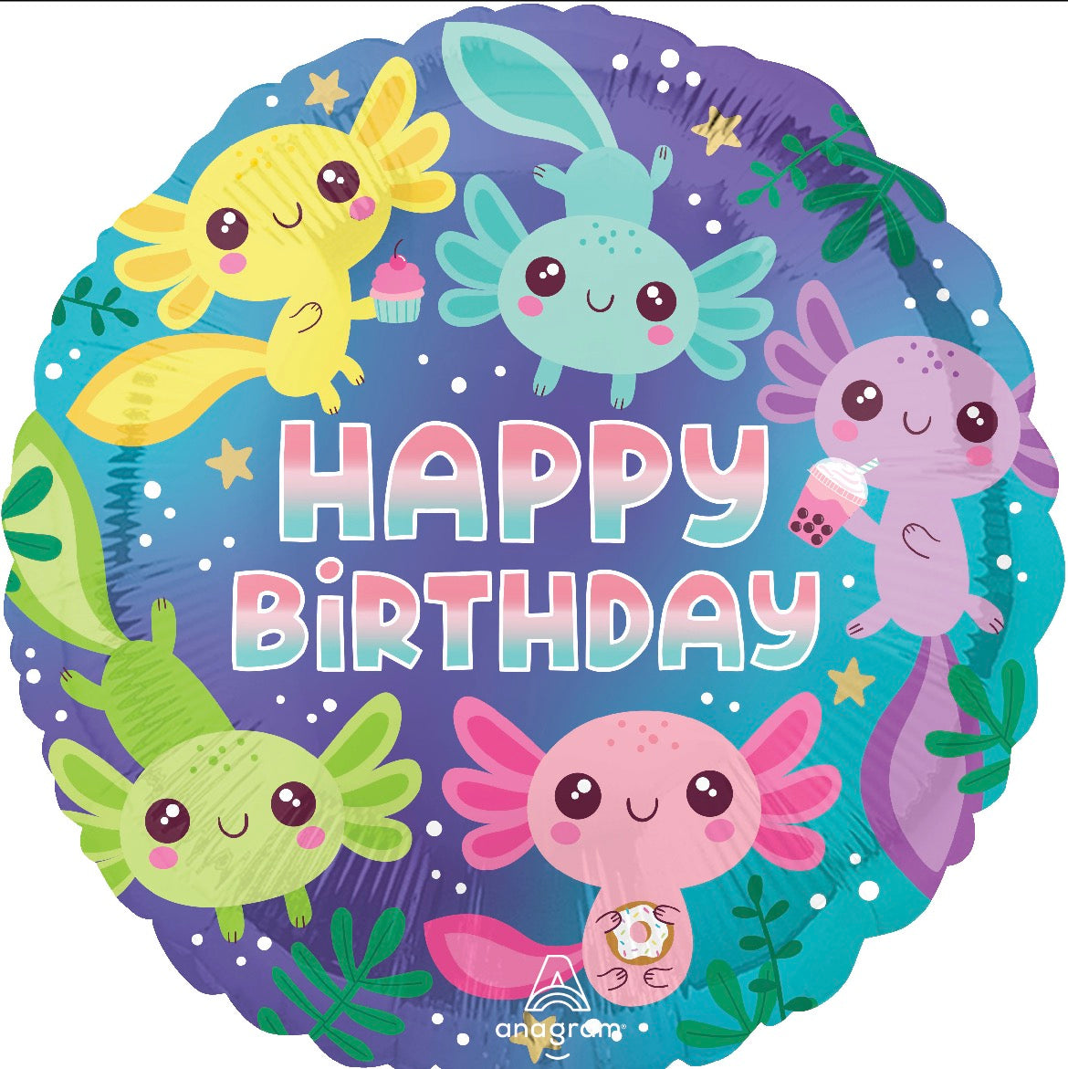 17” Standard Axolotl Birthday Balloon