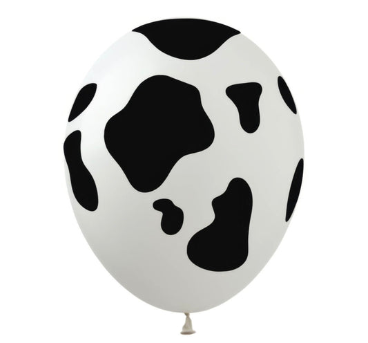 11” Cow Print Helium Inflated Latex Balloon