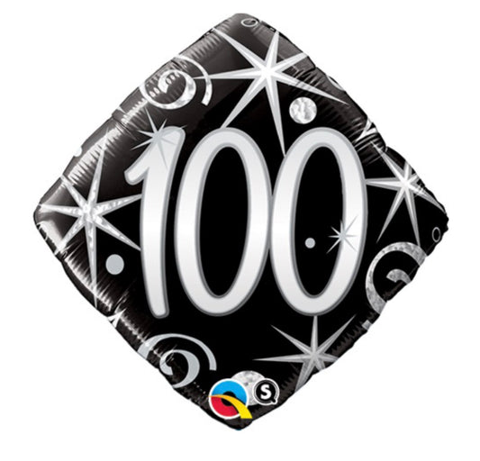 18” 100 Elegant Sparkle Balloon Milestone