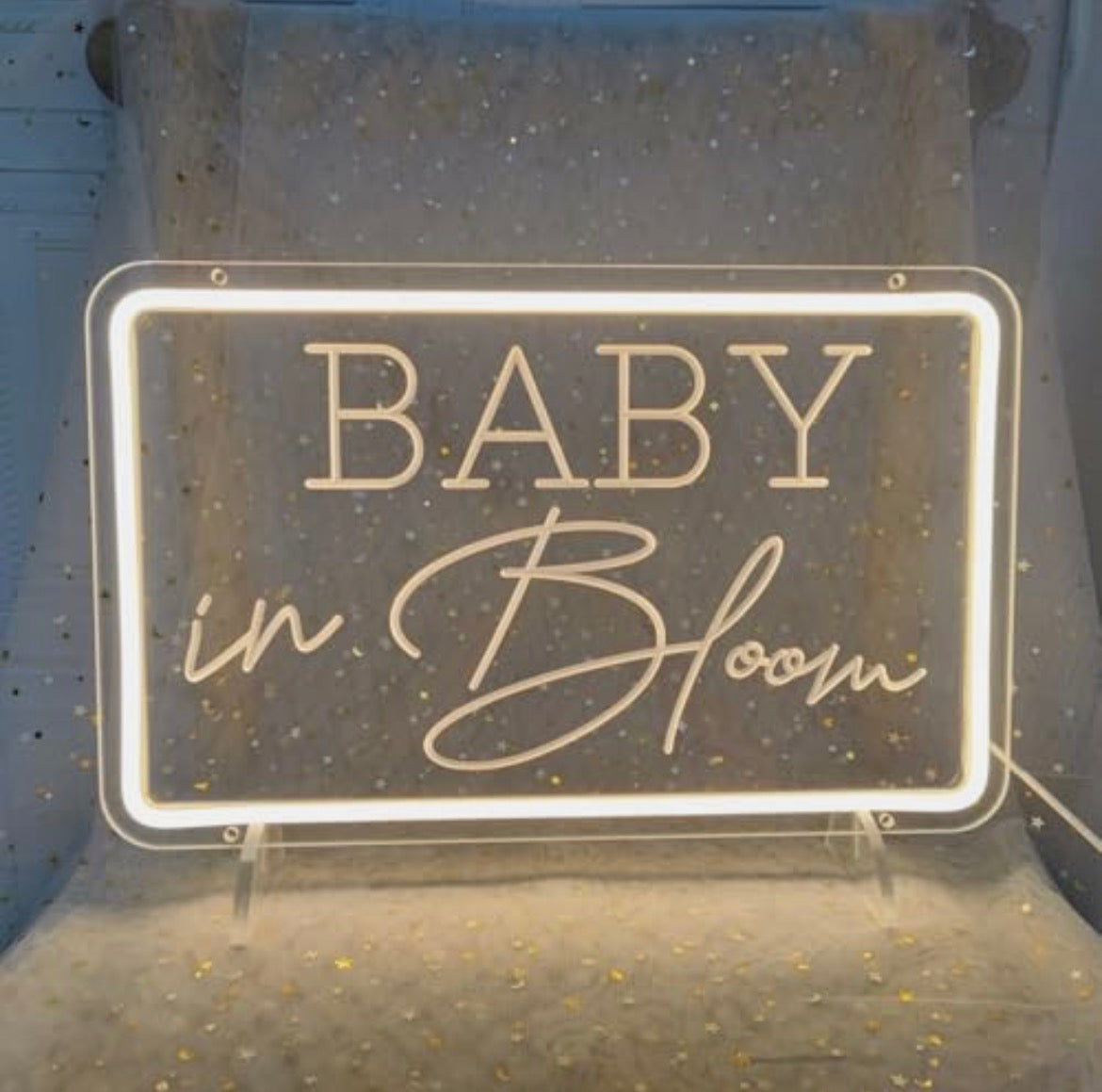 Baby in Bloom Neon Sign Rental