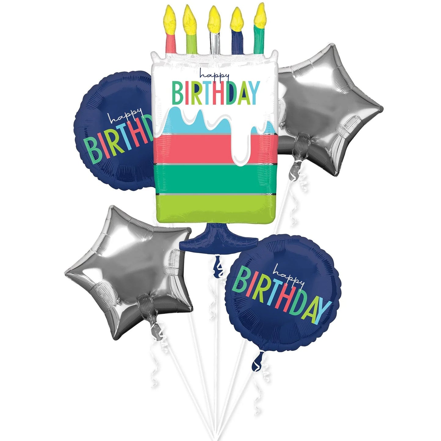 Happy Birthday Cake Balloon Bouquet