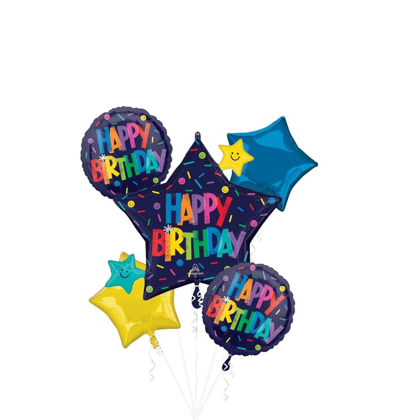 Happy Birthday Stars Balloon Bouquet