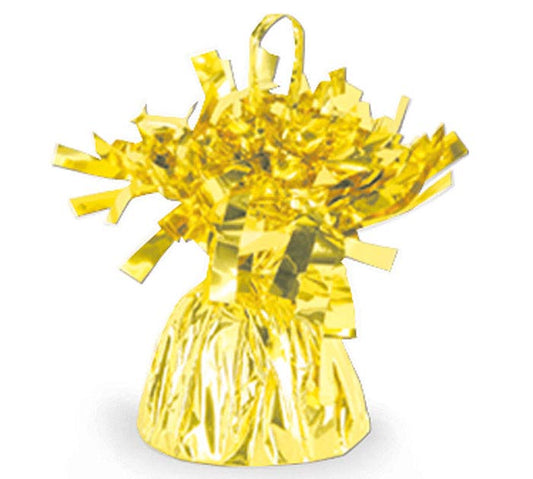 Metallic Yellow Fringe Balloon Weight