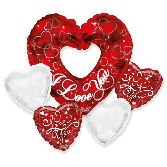 I Love You Valentine Balloon Bouquet
