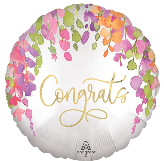 18" Congrats Floral Balloon