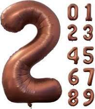 Brown Number Foil Balloon