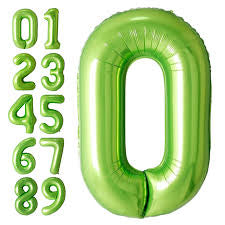 Lime Green Number Foil Balloon