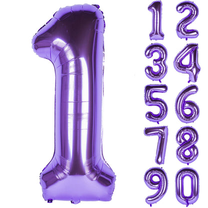 Lilac Number Foil Balloon