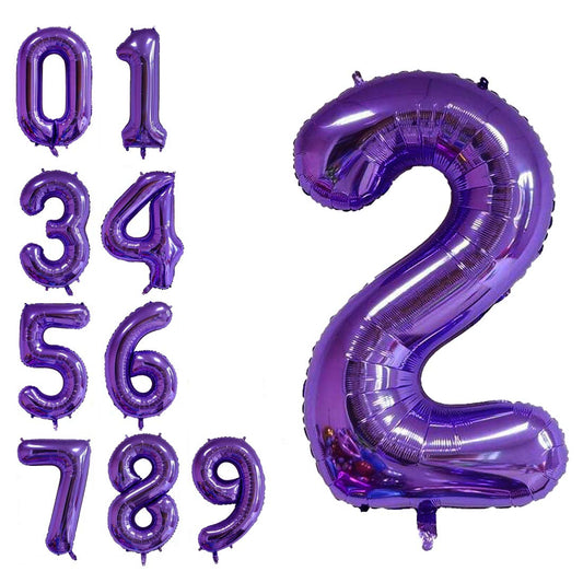 Purple Number Foil Balloon