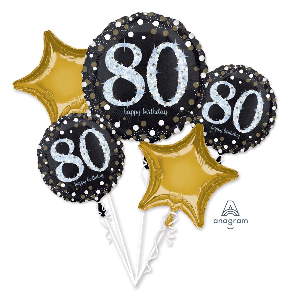 80th Birthday Balloon Bouquet Milestone