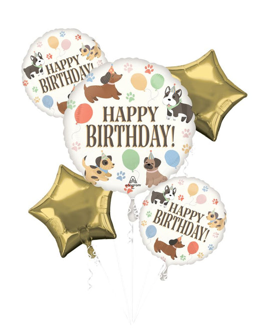 Pawsome Happy Birthday Balloon Bouquet Puppy Dog