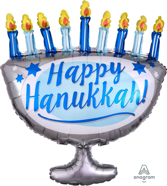 Happy Hanukkah Menorah SuperShape Balloon