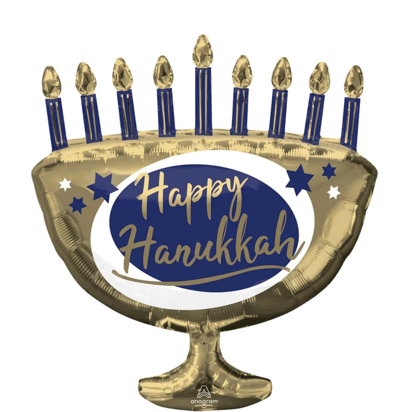 Happy Hanukkah Menorah SuperShape Balloon