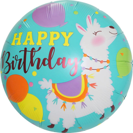 18” Happy Birthday Llama Balloon