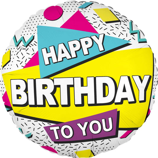 18” Happy Birthday To You 90s Retro Balloon