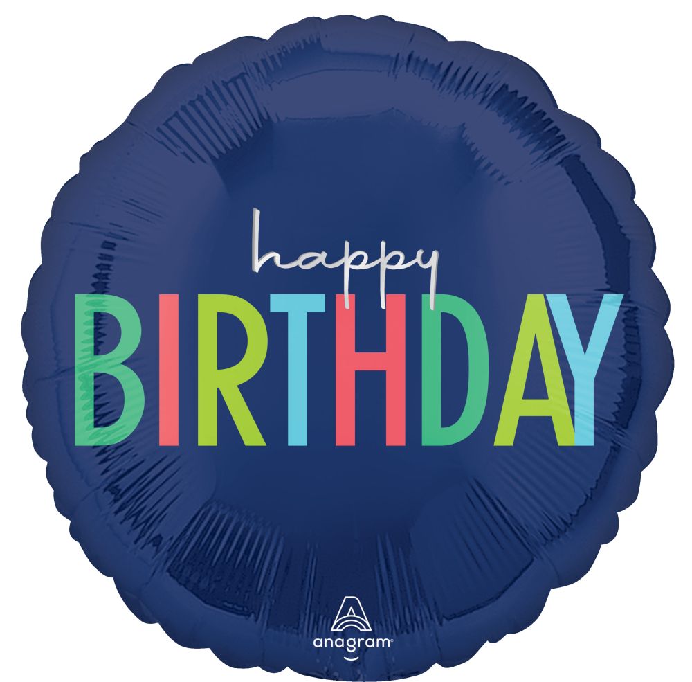 18” Happy Birthday Modern Balloon