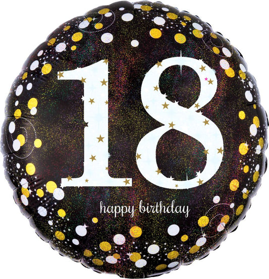 18” Happy Birthday 18 Holographic Balloon