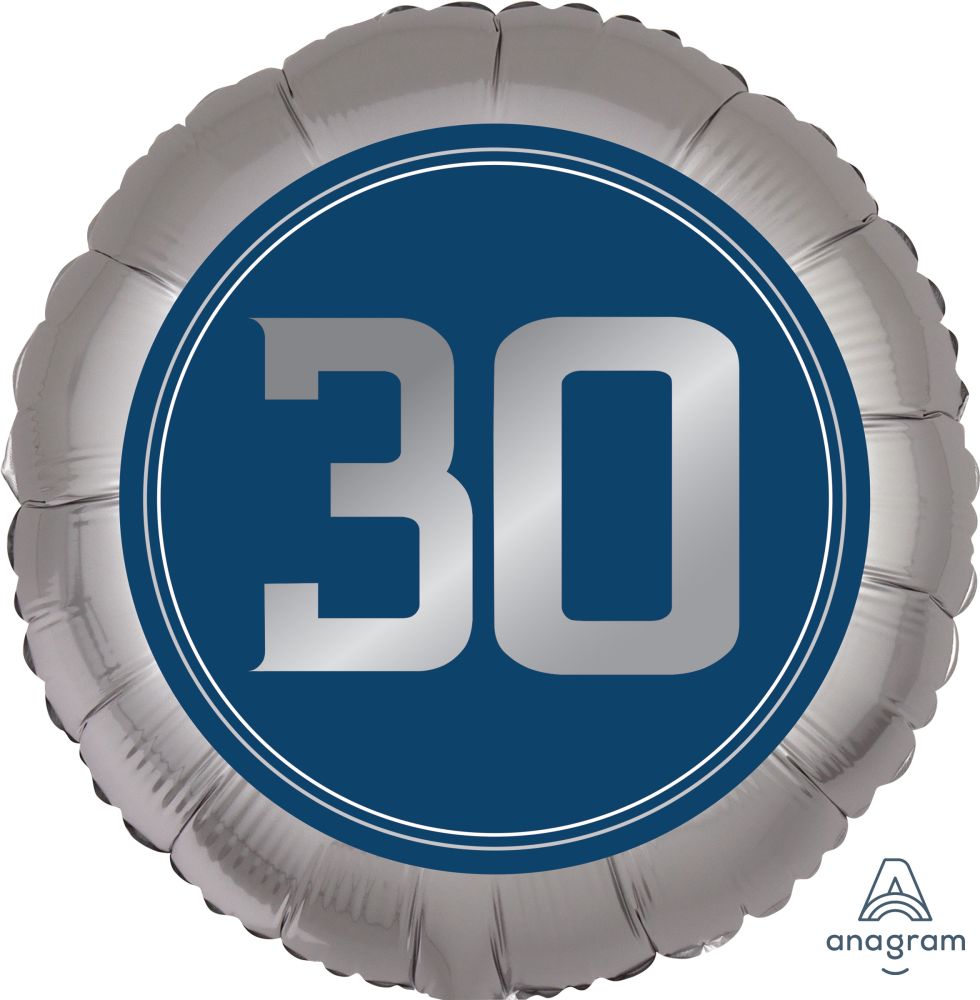 18” Birthday Milestone 30 Satin Balloon