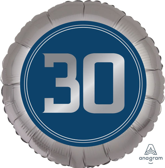 18” Birthday Milestone 30 Satin Balloon