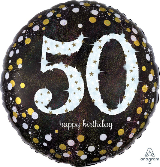 18” Happy Birthday 50 Holographic Balloon