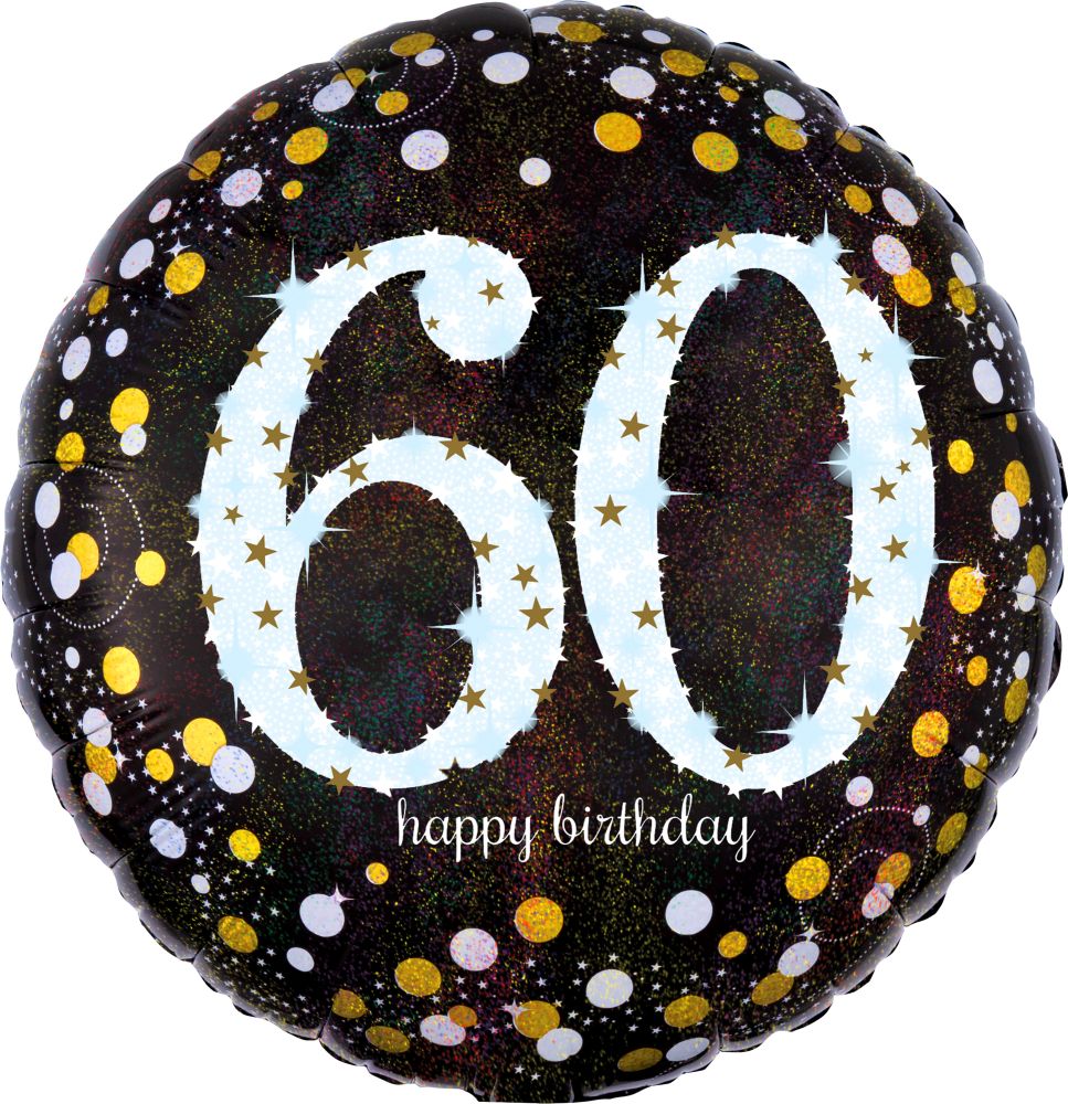 18” Happy Birthday 60 Holographic Balloon