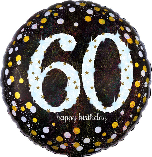 18” Happy Birthday 60 Holographic Balloon