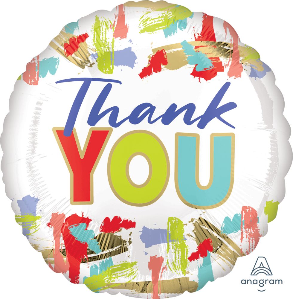 18" Thank You, Painting Cloud Balloon