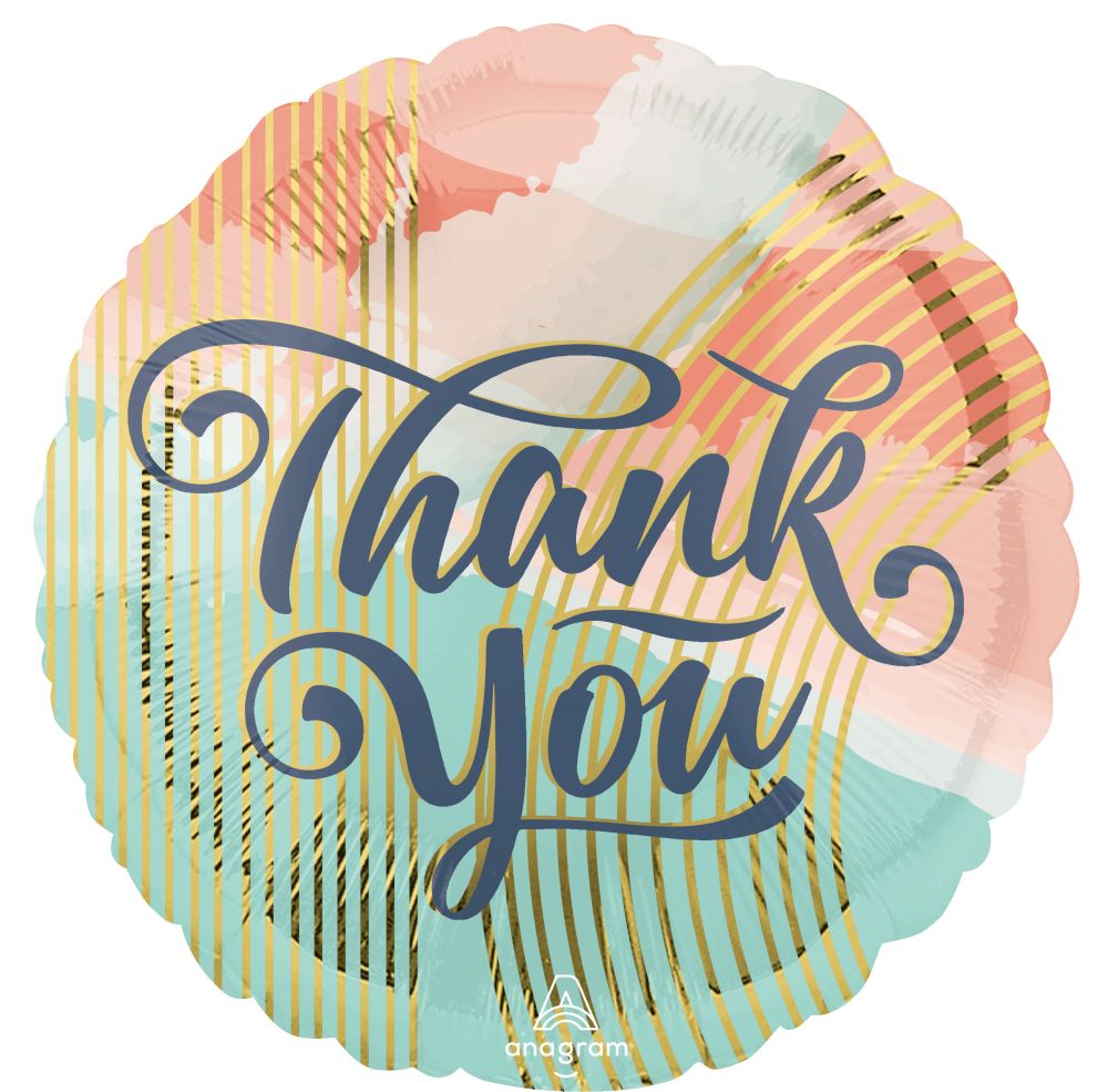 18" Thank You, Pastel Cloud Balloon