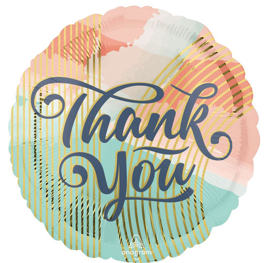 18" Thank You, Pastel Cloud Balloon