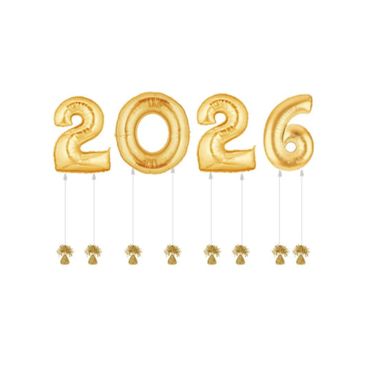 Class of 2026 Gold Foil Balloons