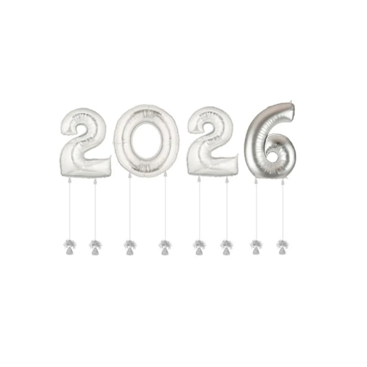 Class of 2026 Silver Foil Balloons