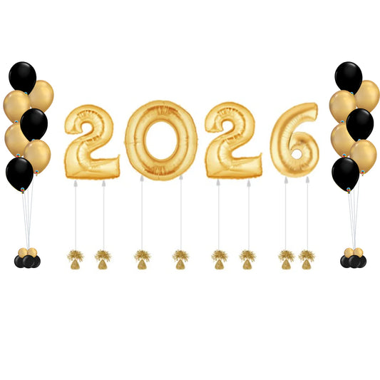 Gold Class of 2026 Balloons Bundle