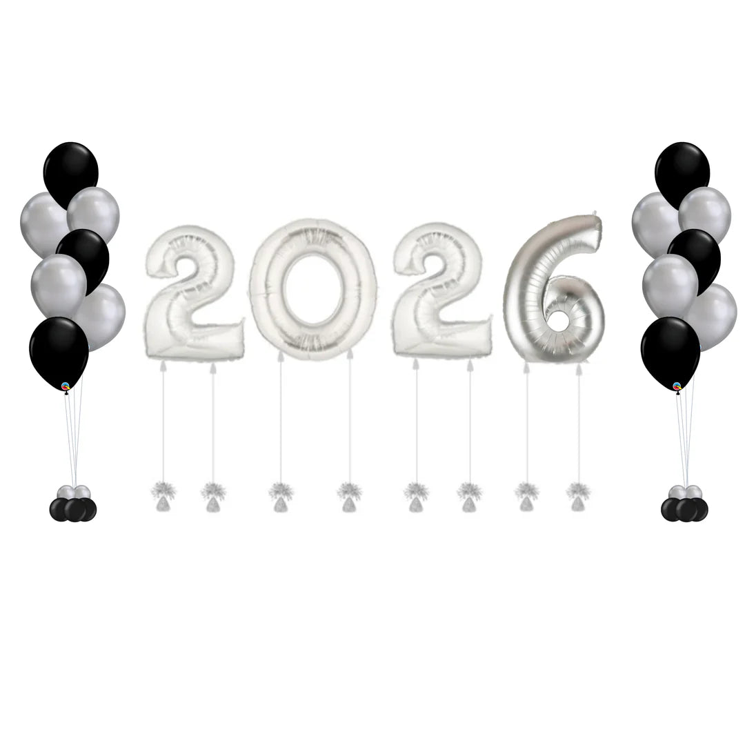 Silver Class of 2026 Balloons Bundle
