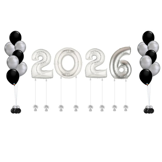 Silver Class of 2026 Balloons Bundle