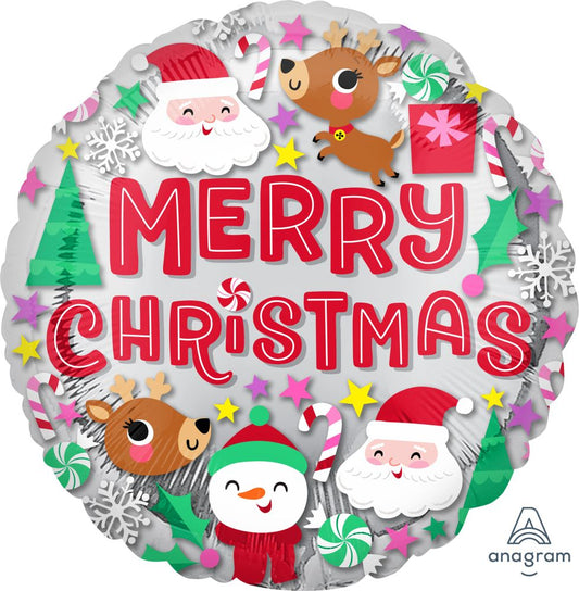 18" Merry Christmas Buddies Balloon