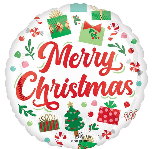 18" Merry Christmas Presents Balloon
