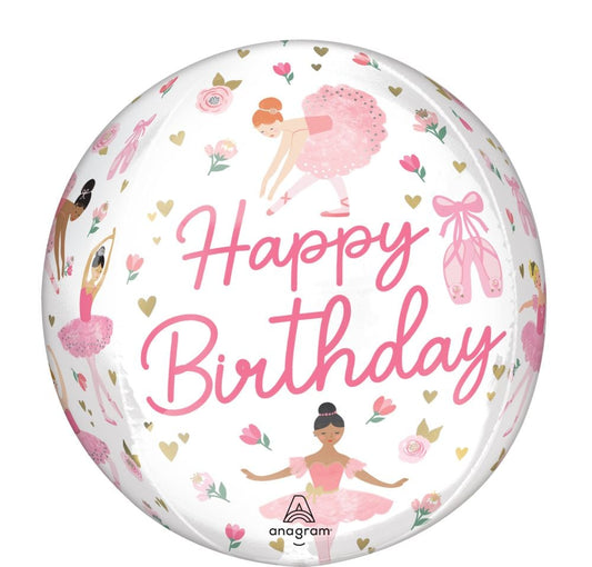 Happy Birthday Ballerina Girl Bubble Balloon