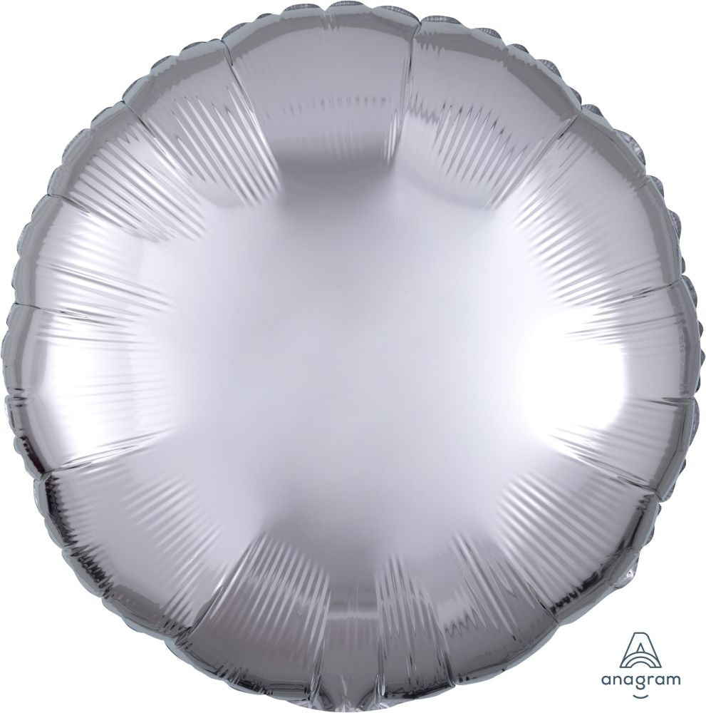 18" Silver Metallic Circle Balloon