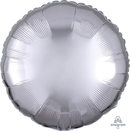 18" Silver Metallic Circle Balloon