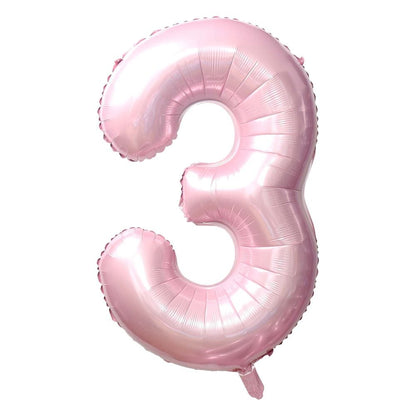 Light Pink Number Foil Balloon