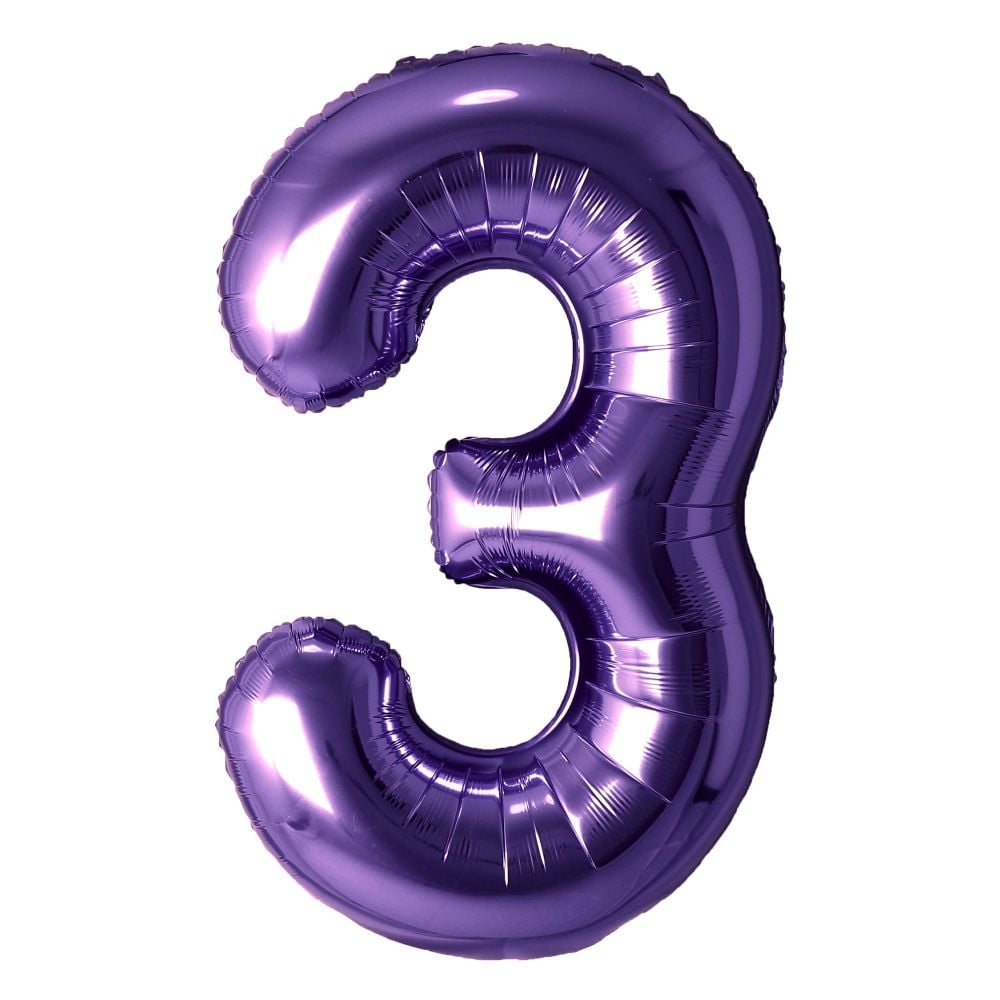 Purple Number Foil Balloon