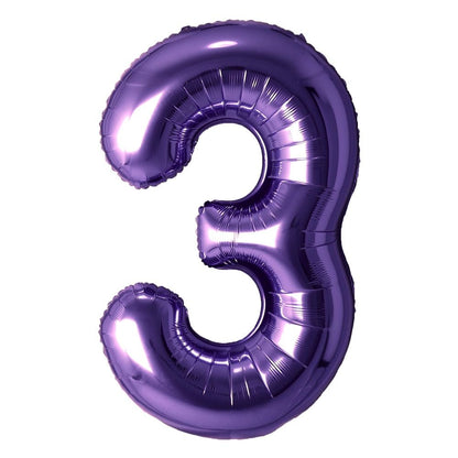 Purple Number Foil Balloon