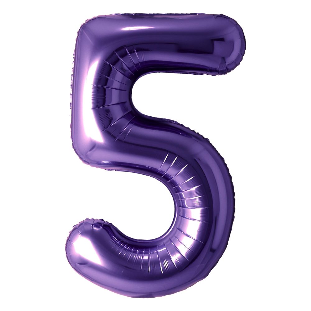 Purple Number Foil Balloon
