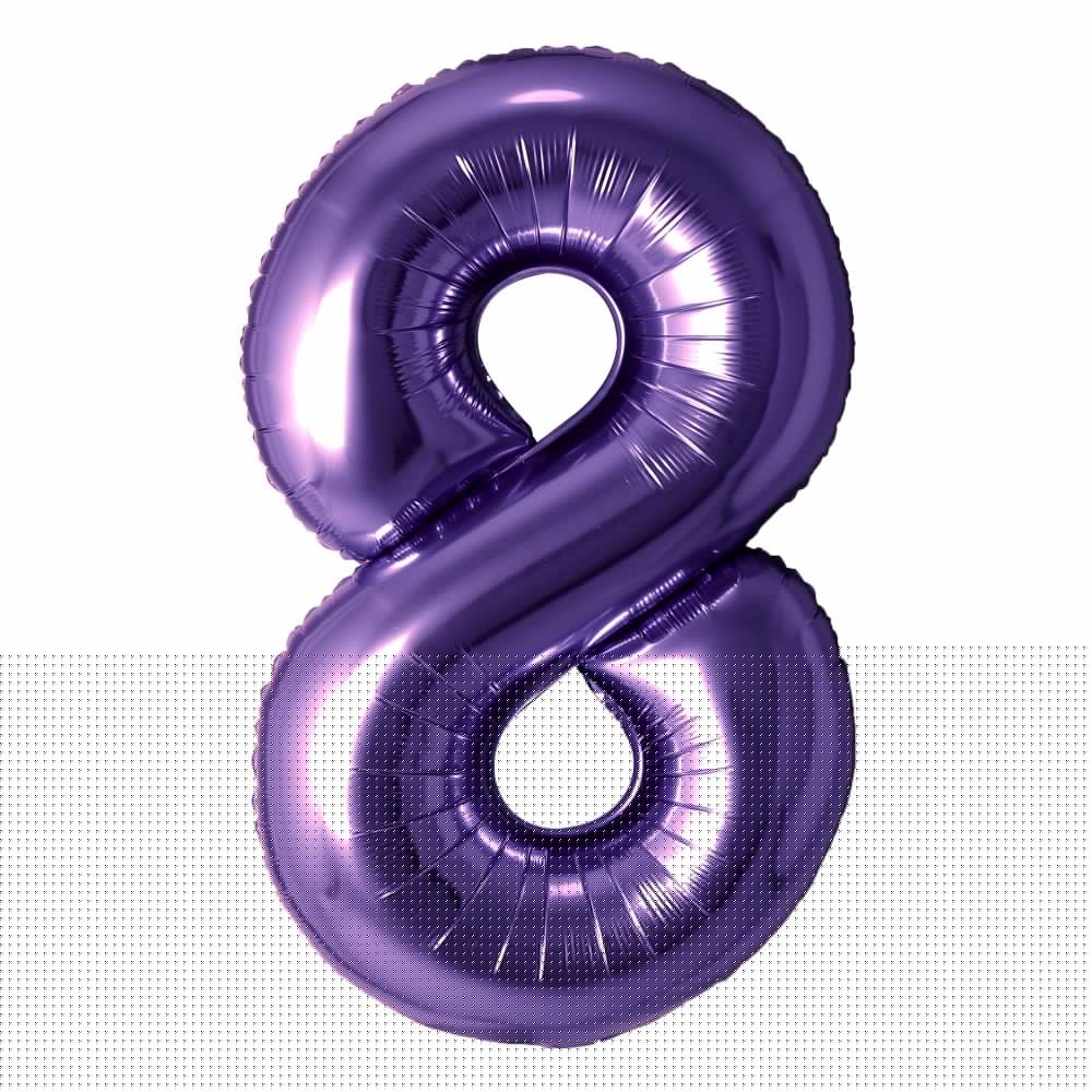 Purple Number Foil Balloon