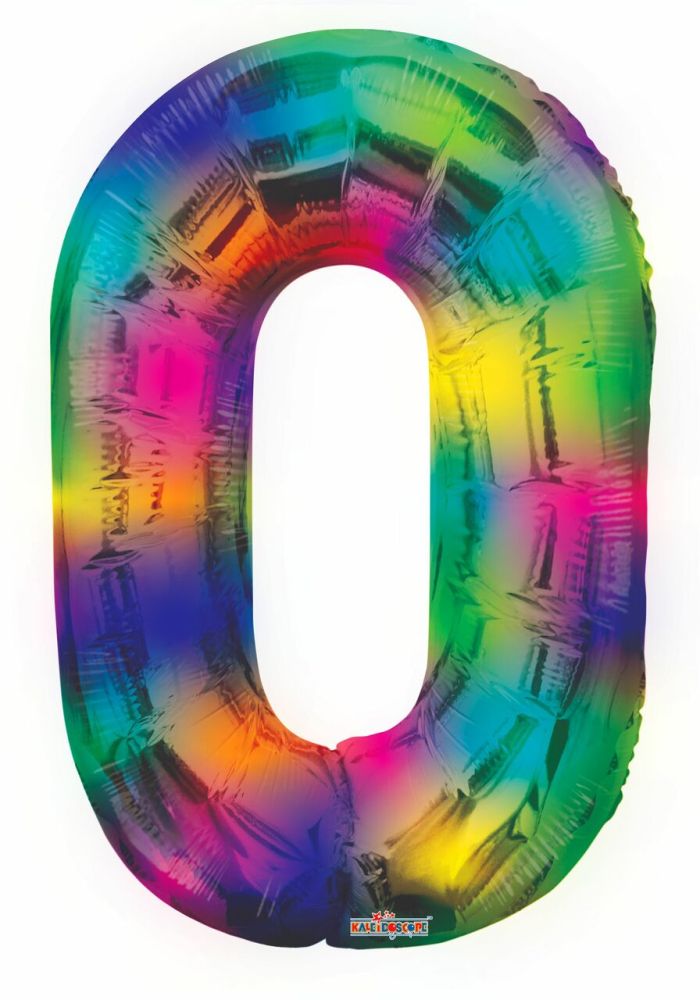 Rainbow Splash Number Foil Balloon